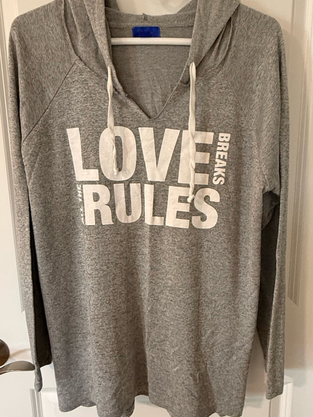 City Streets Gray Hooded Sweatshirt with LOVE RULES Print